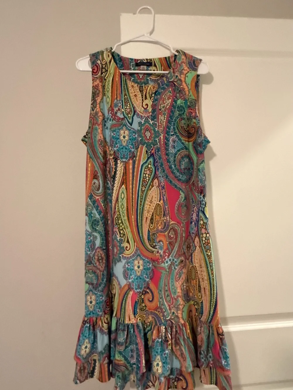Tommy Hilfiger Multicolor Paisley Shift Dress - Blue, Pink, Green, Yellow - Picture 5 of 8